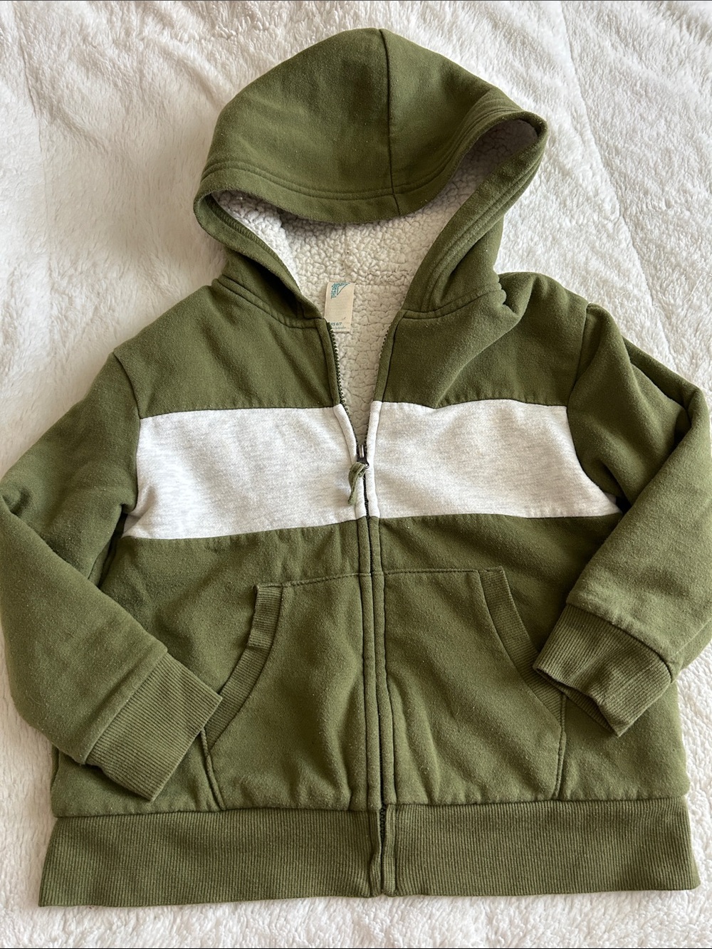 Boys 6/7 Sherpa Zip Up Hoodie